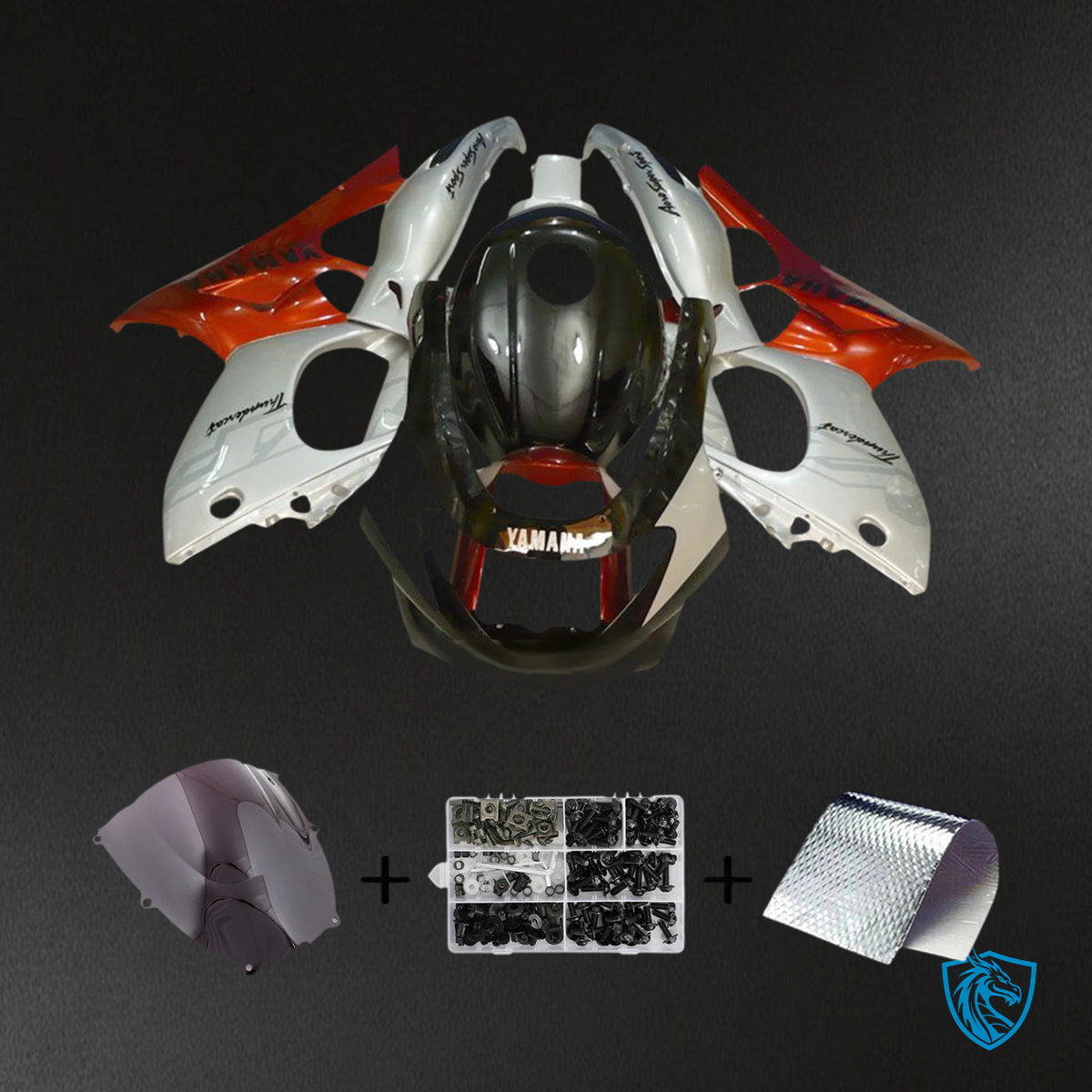 Yamaha YZF 600R (1996-2007) Thundercat Black, Silver & Orange - Custom ABS Fairing Kit