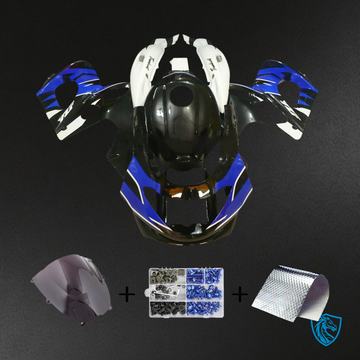Yamaha YZF 600R (1996-2007) Thundercat Black, White & Blue - MERGEment Motorcycle Fairings Kit