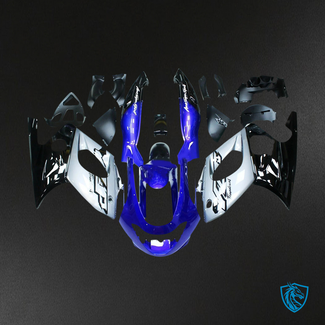 Yamaha YZF 600R (1996-2007) Thundercat Blue, Gray, Black & Silver - MERGEment Motorcycle Fairings Kit