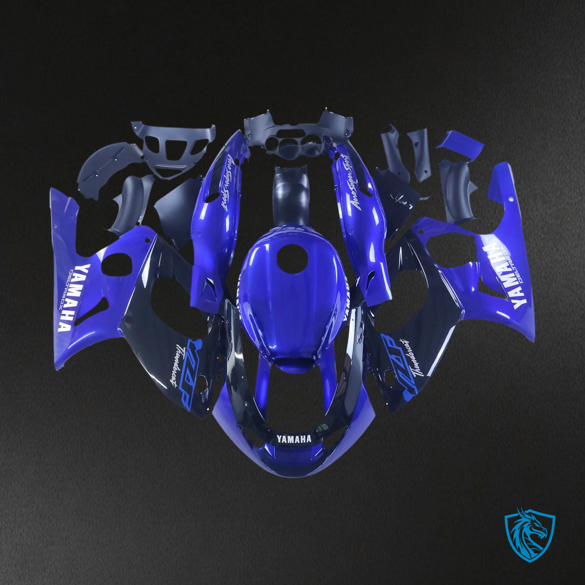 Yamaha YZF 600R (1996-2007) Thundercat Glossy Black & Blue - Fairing Kit | ABS Bodywork