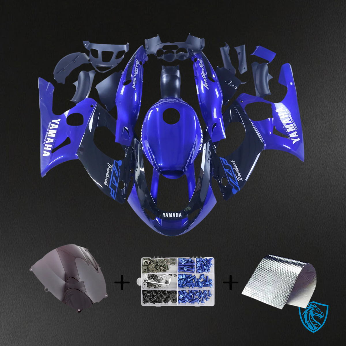 Yamaha YZF 600R (1996-2007) Thundercat Glossy Black & Blue - Fairing Kit | ABS Bodywork