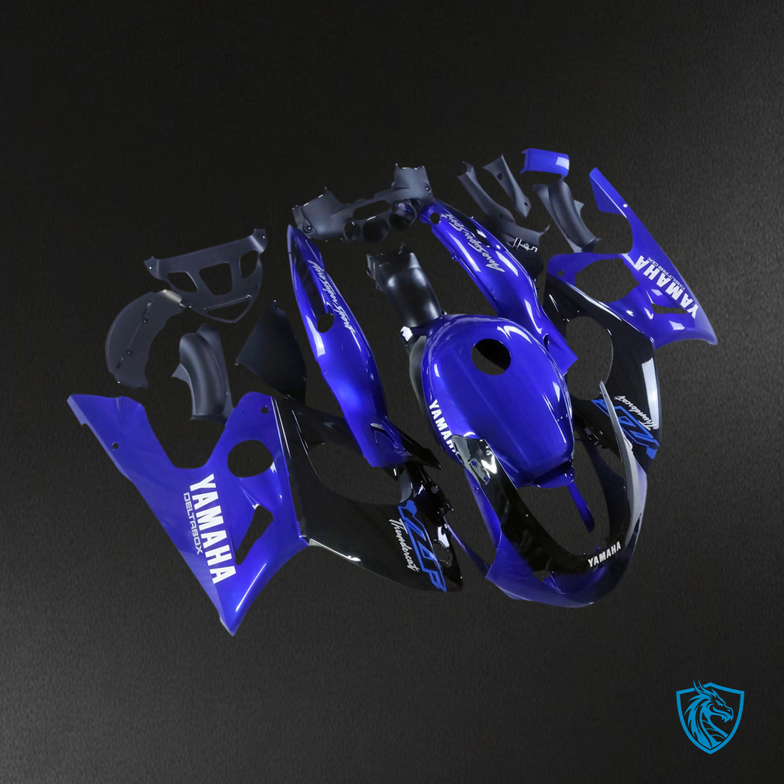 Yamaha YZF 600R (1996-2007) Thundercat Glossy Black & Blue - Fairing Kit | ABS Bodywork