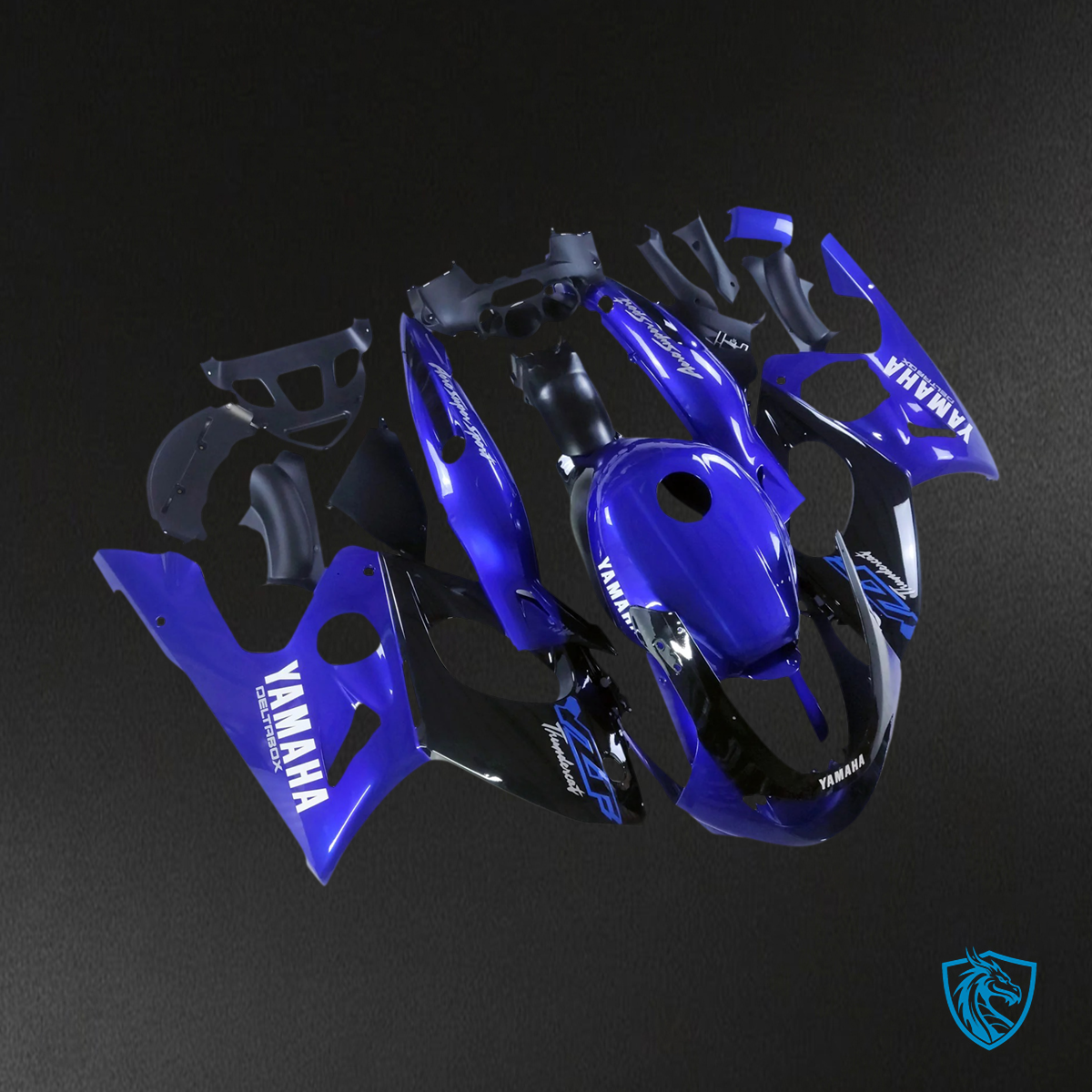 Yamaha YZF 600R (1996-2007) Thundercat Glossy Black & Blue - Fairing Kit | ABS Bodywork