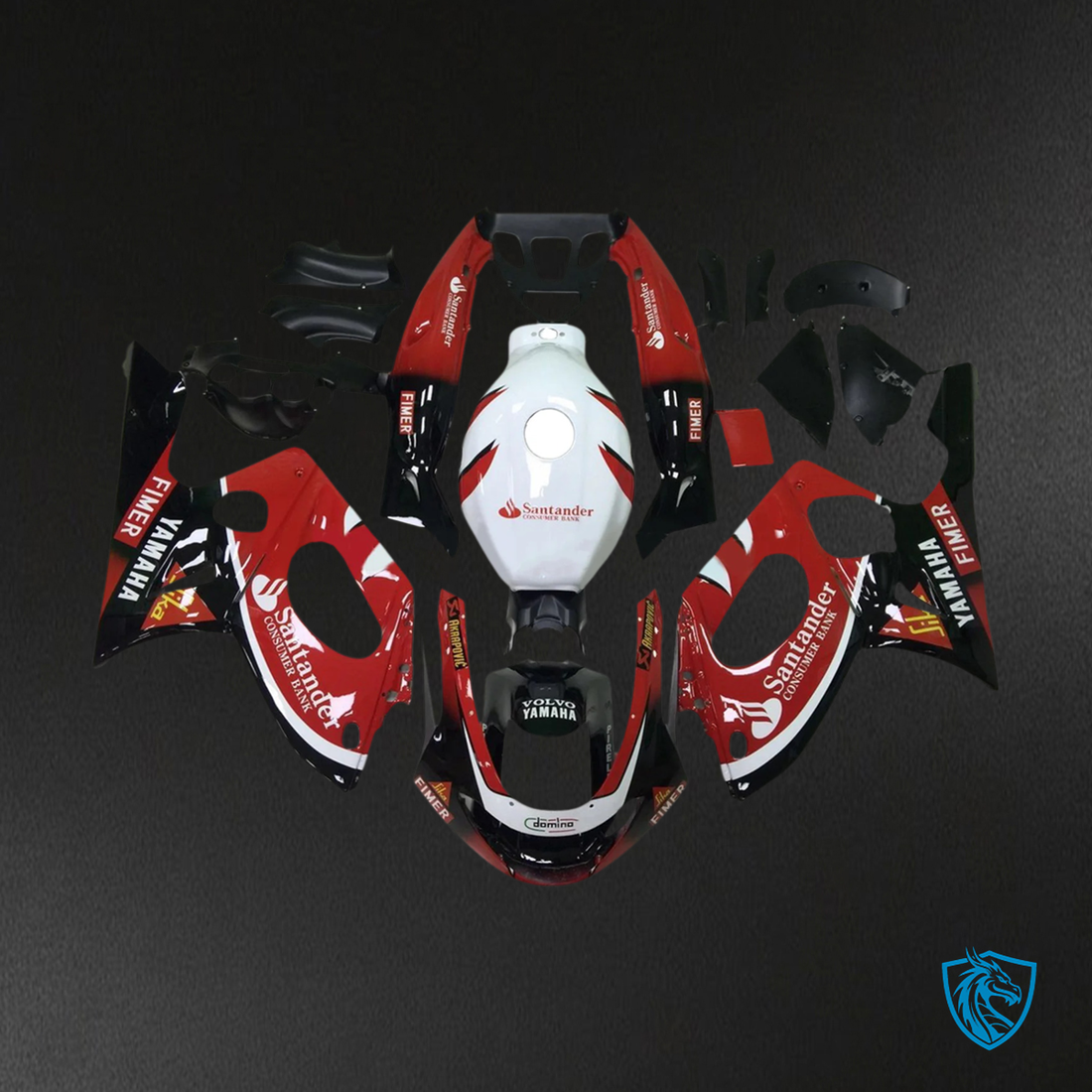 Yamaha YZF 600R (1996-2007) Thundercat Glossy Black, Red & White - Fairing Kit | ABS Bodywork