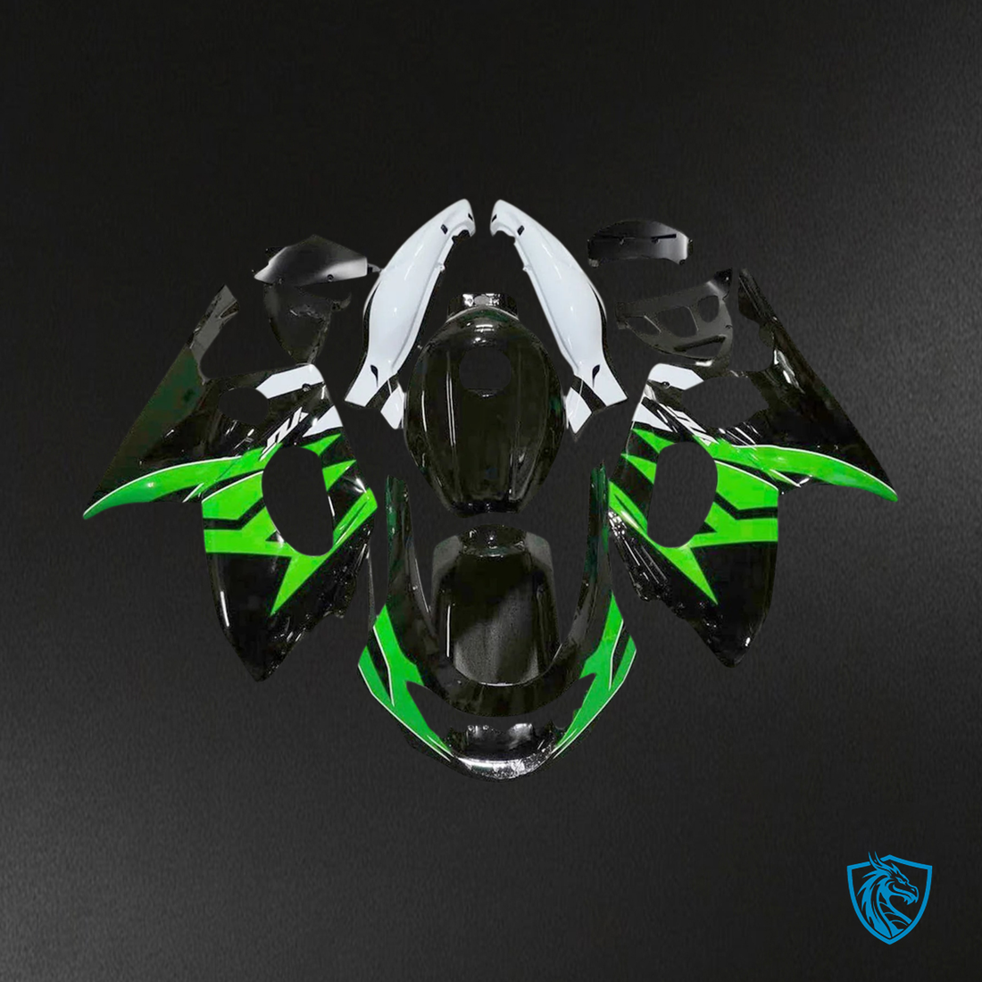 Yamaha YZF 600R (1996-2007) Thundercat Green, Black & White - Custom ABS Fairing Kit