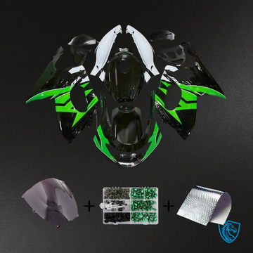 Yamaha YZF 600R (1996-2007) Thundercat Green, Black & White - Custom ABS Fairing Kit