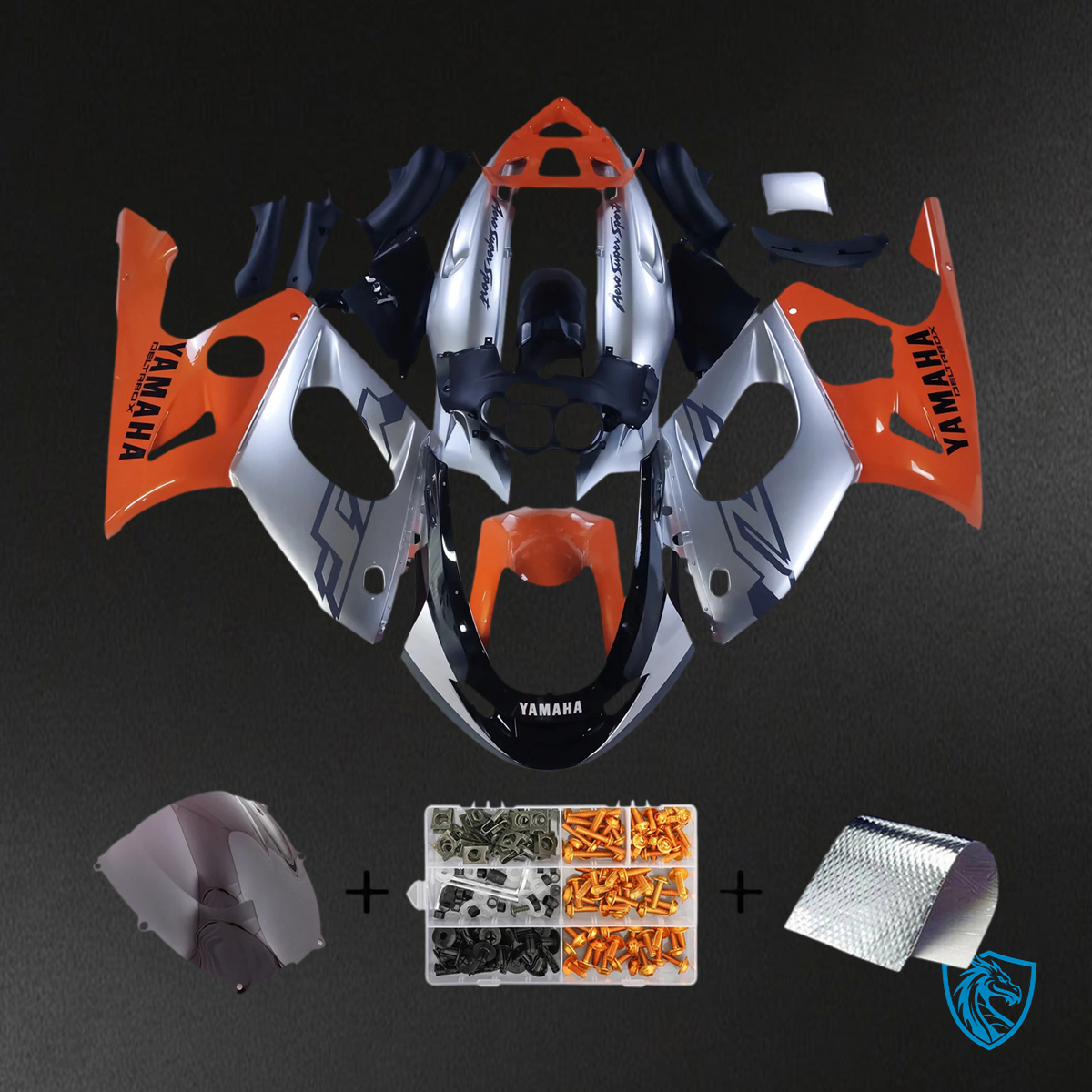 Yamaha YZF 600R (1996-2007) Thundercat Orange & Sliver Fairing Kit - Aftermarket ABS Bodywork