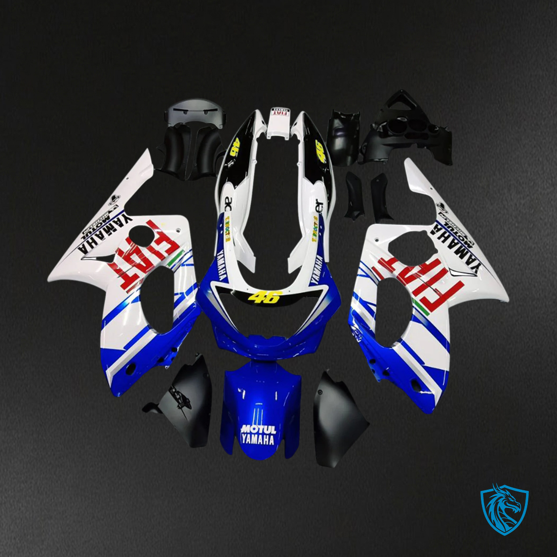 Yamaha YZF 600R (1996-2007) Thundercat White & Blue - MERGEment Motorcycle Fairings Kit