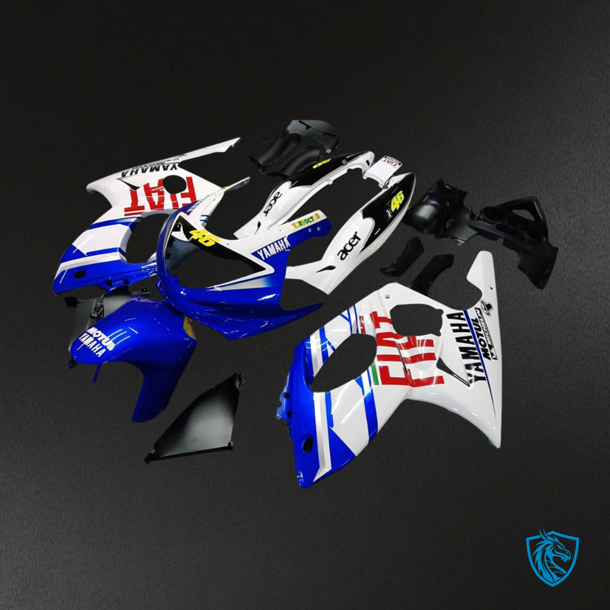 Yamaha YZF 600R (1996-2007) Thundercat White & Blue - MERGEment Motorcycle Fairings Kit