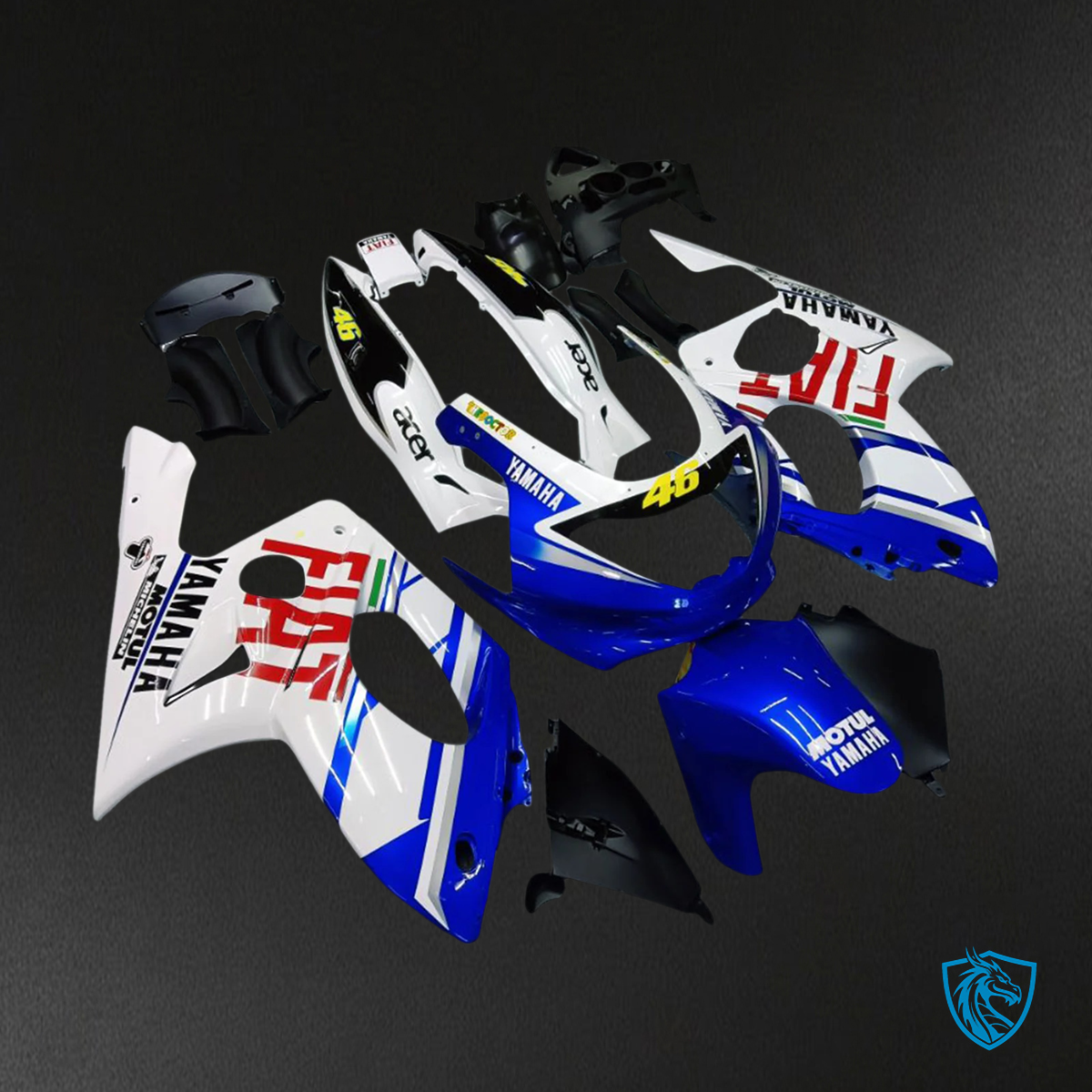 Yamaha YZF 600R (1996-2007) Thundercat White & Blue - MERGEment Motorcycle Fairings Kit