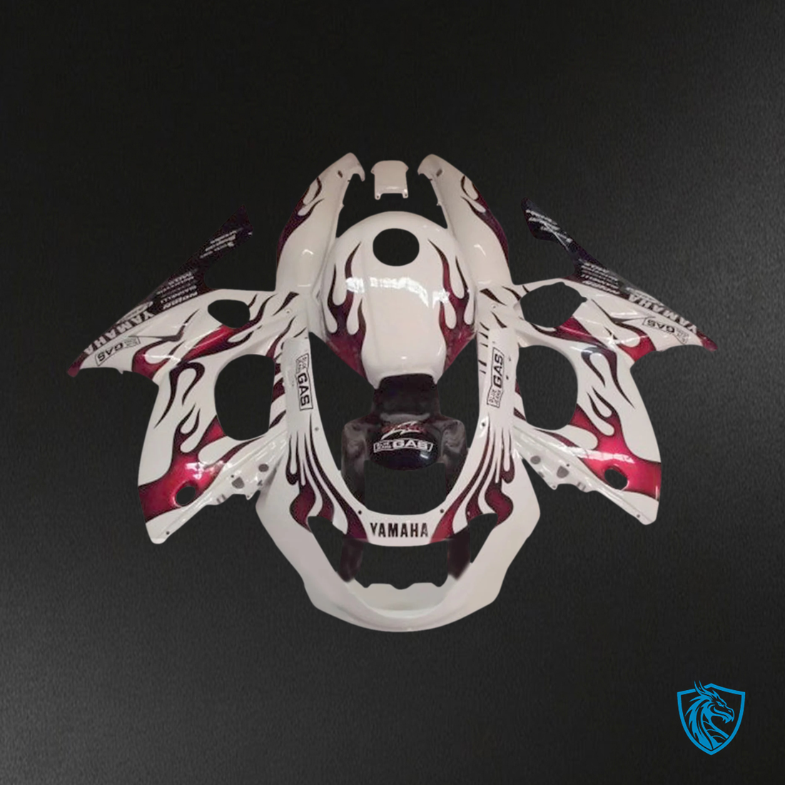 Yamaha YZF 600R (1996-2007) Thundercat White & Dark Red Fairing Kit - Aftermarket ABS Bodywork