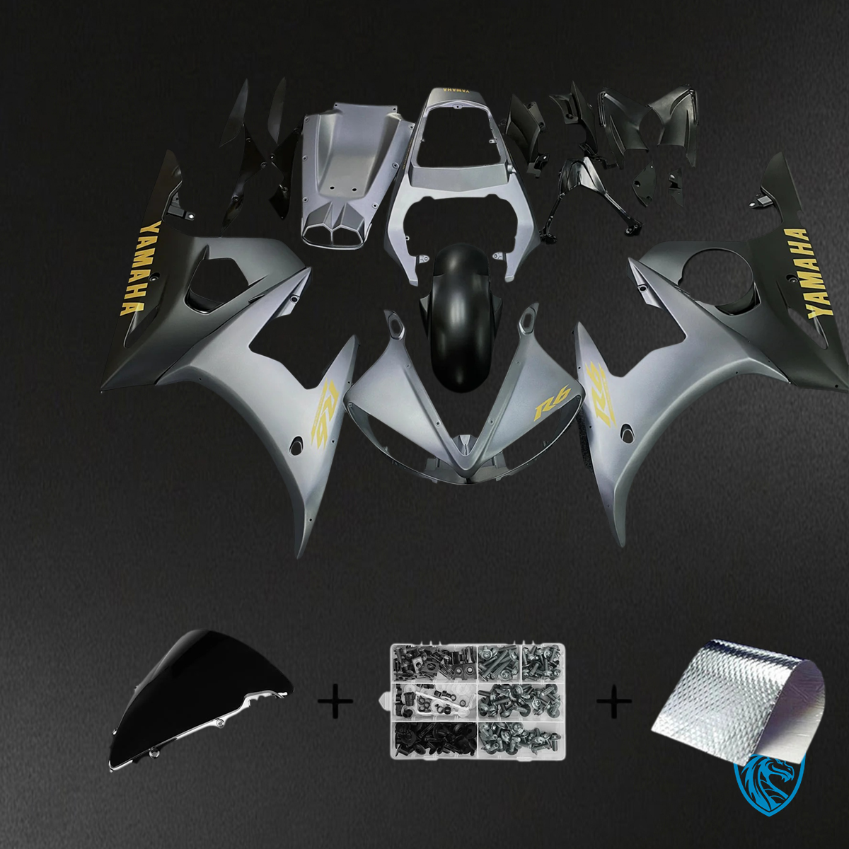 Yamaha YZF 600 R6 2005 Gray & Sliver - Aftermarket Fairing Kit