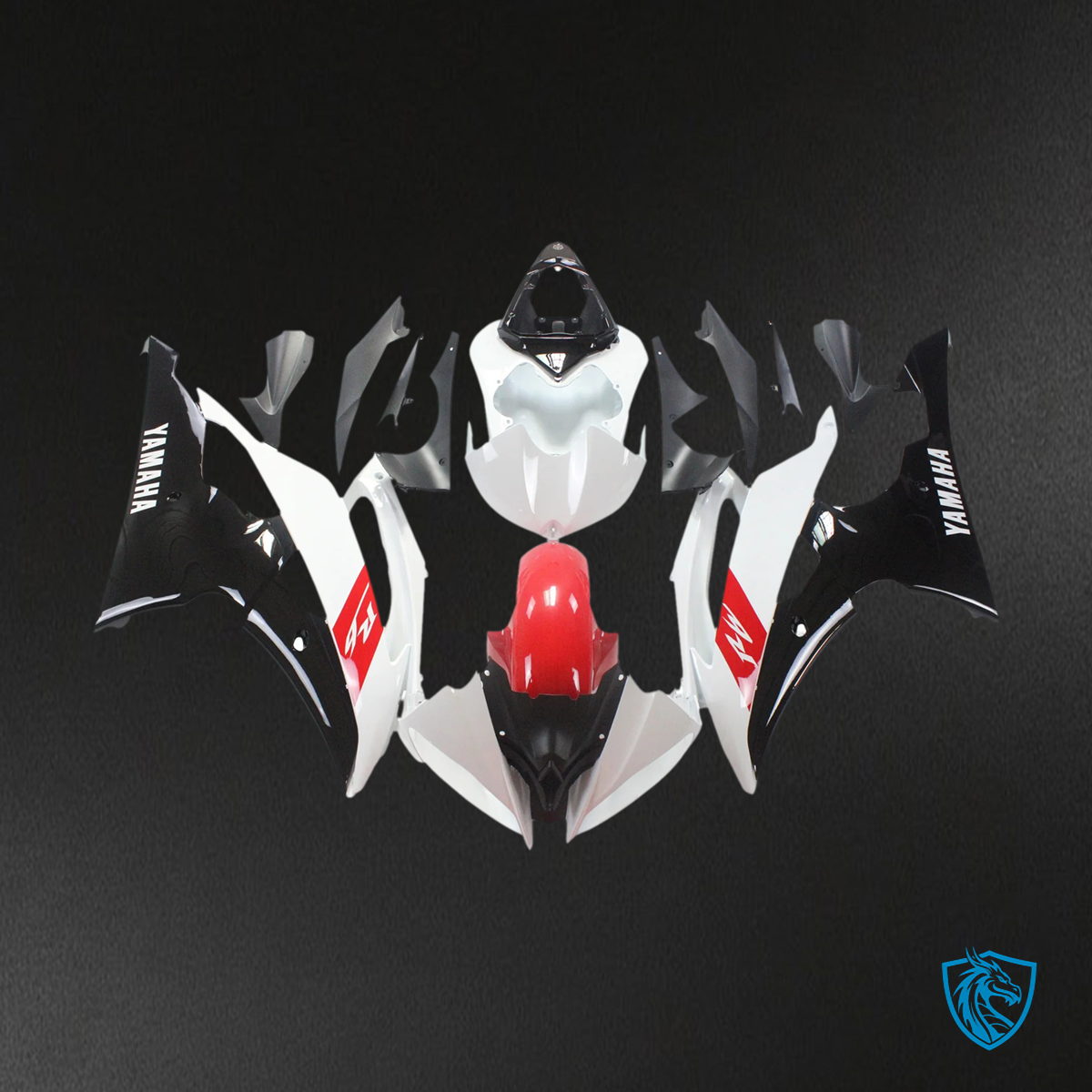 Yamaha YZF 600 R6 (2008-2016) Red & White - Aftermarket Fairing Kit