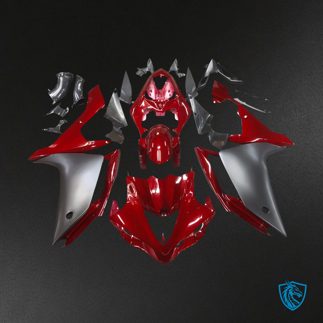 Yamaha YZF R1 (2007-2008) Black & Red Fairing Kit | Aftermarket ABS Bodywork