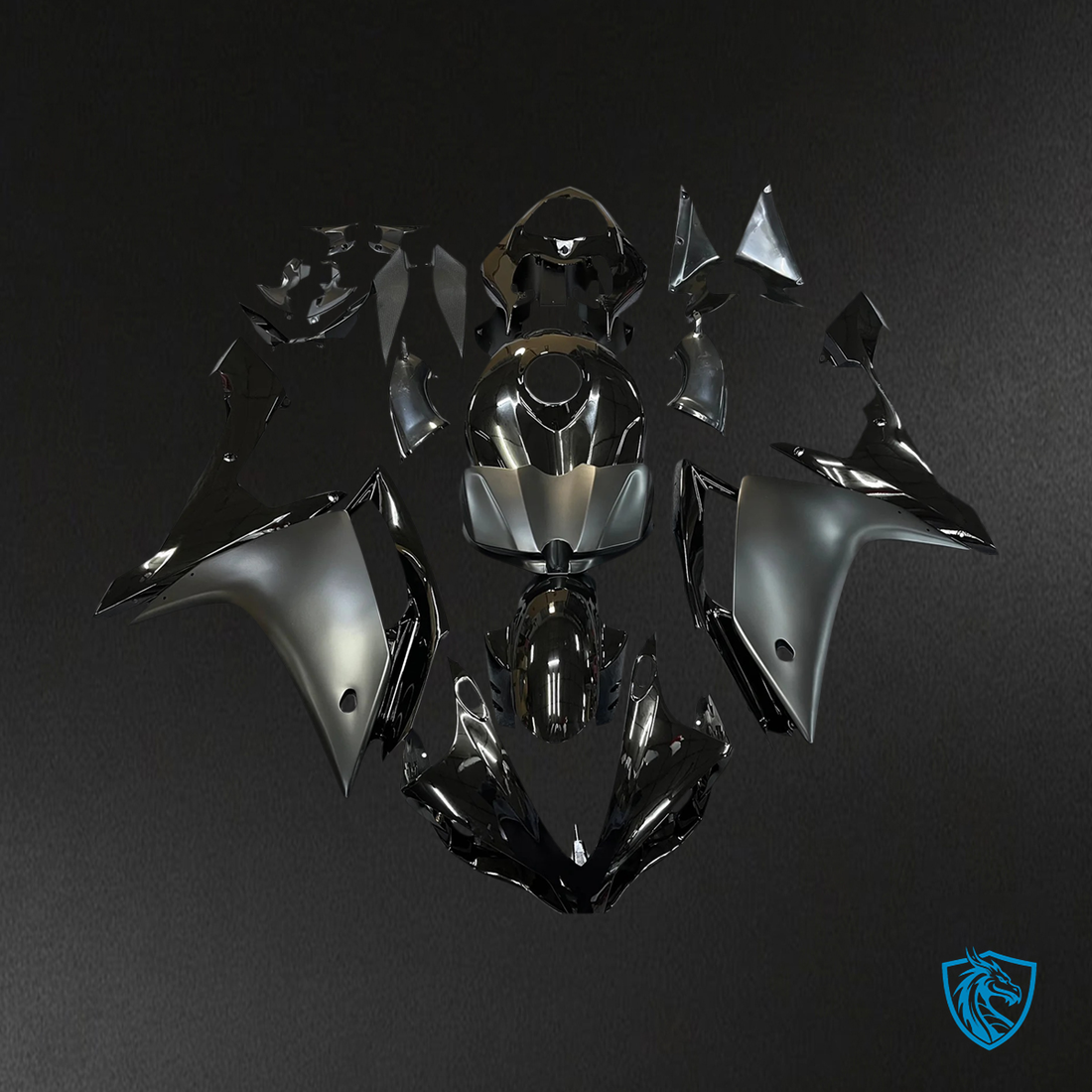 Yamaha YZF R1 (2007-2008) Gloss Matt Black - MERGEment Motorcycle Fairing Kit