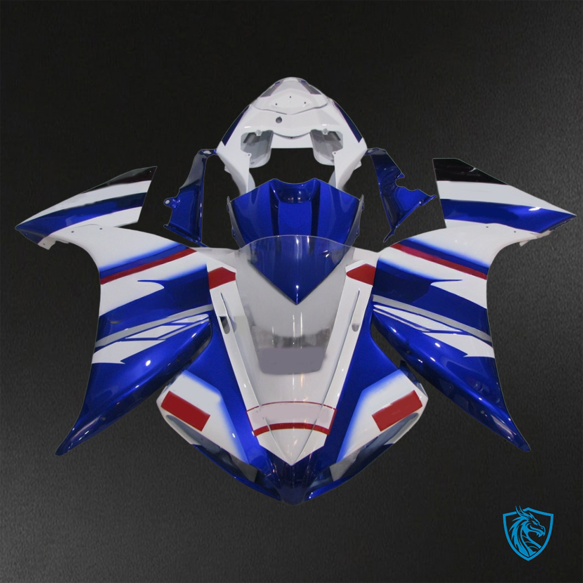 Yamaha YZF R1 (2009-2011) Gloss White, Blue & Red ABS Bodywork - Fairings Kit
