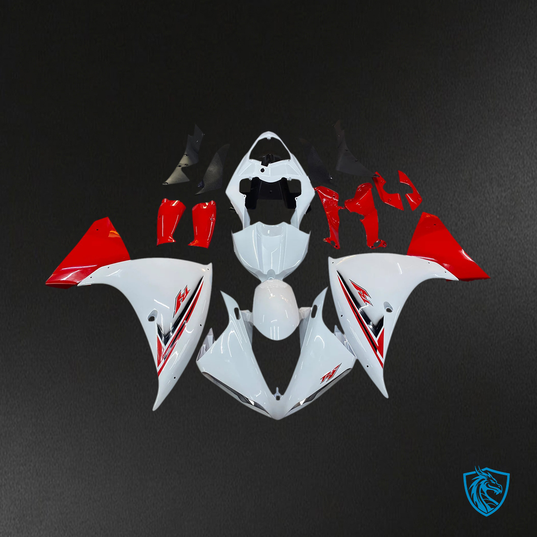Yamaha YZF R1 (2009-2011) Red & White -Aftermarket Fairing Kit ABS Bodywork