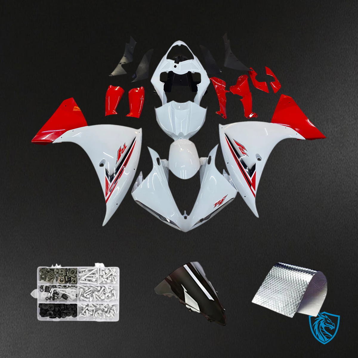 Yamaha YZF R1 (2009-2011) Red & White -Aftermarket Fairing Kit ABS Bodywork
