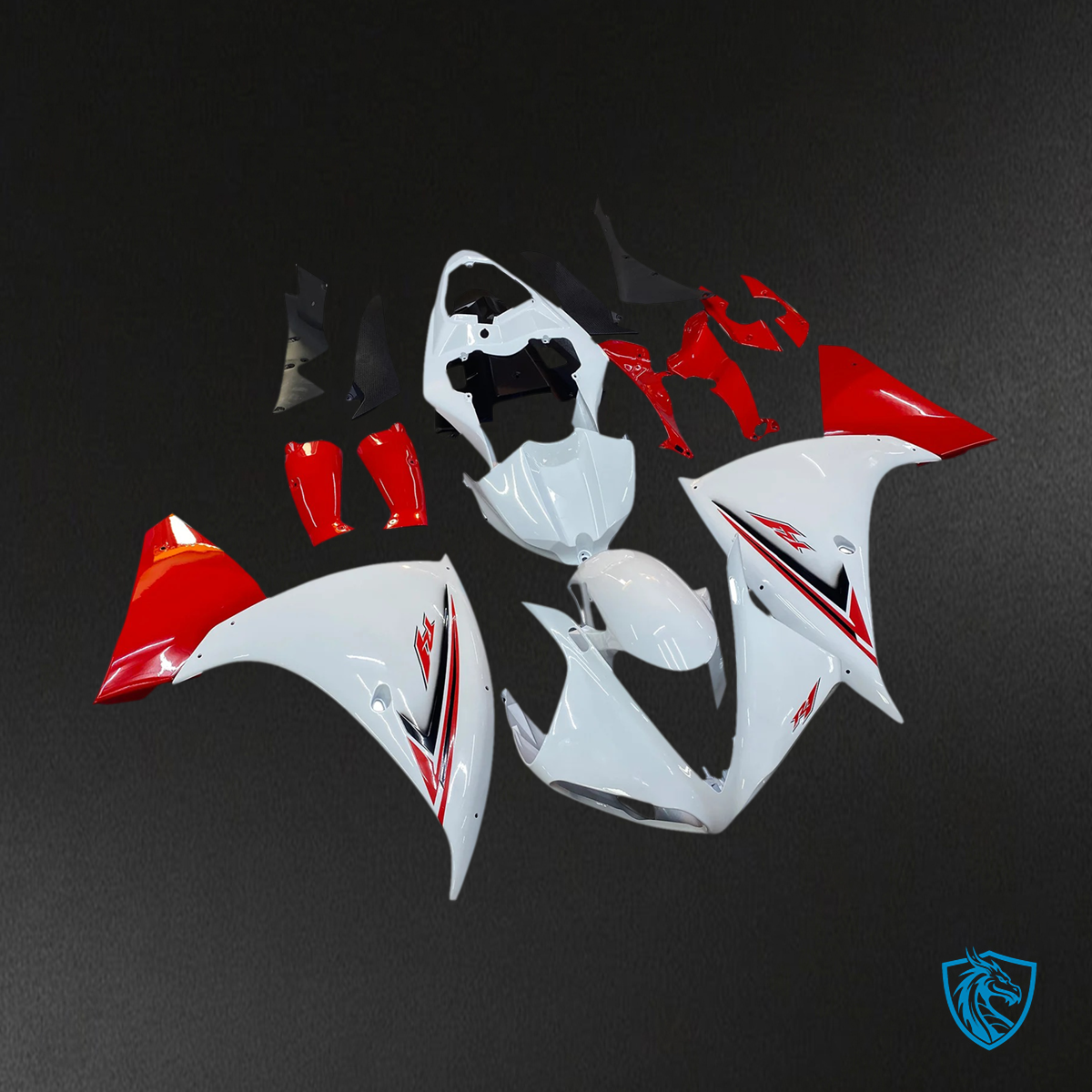 Yamaha YZF R1 (2009-2011) Red & White -Aftermarket Fairing Kit ABS Bodywork