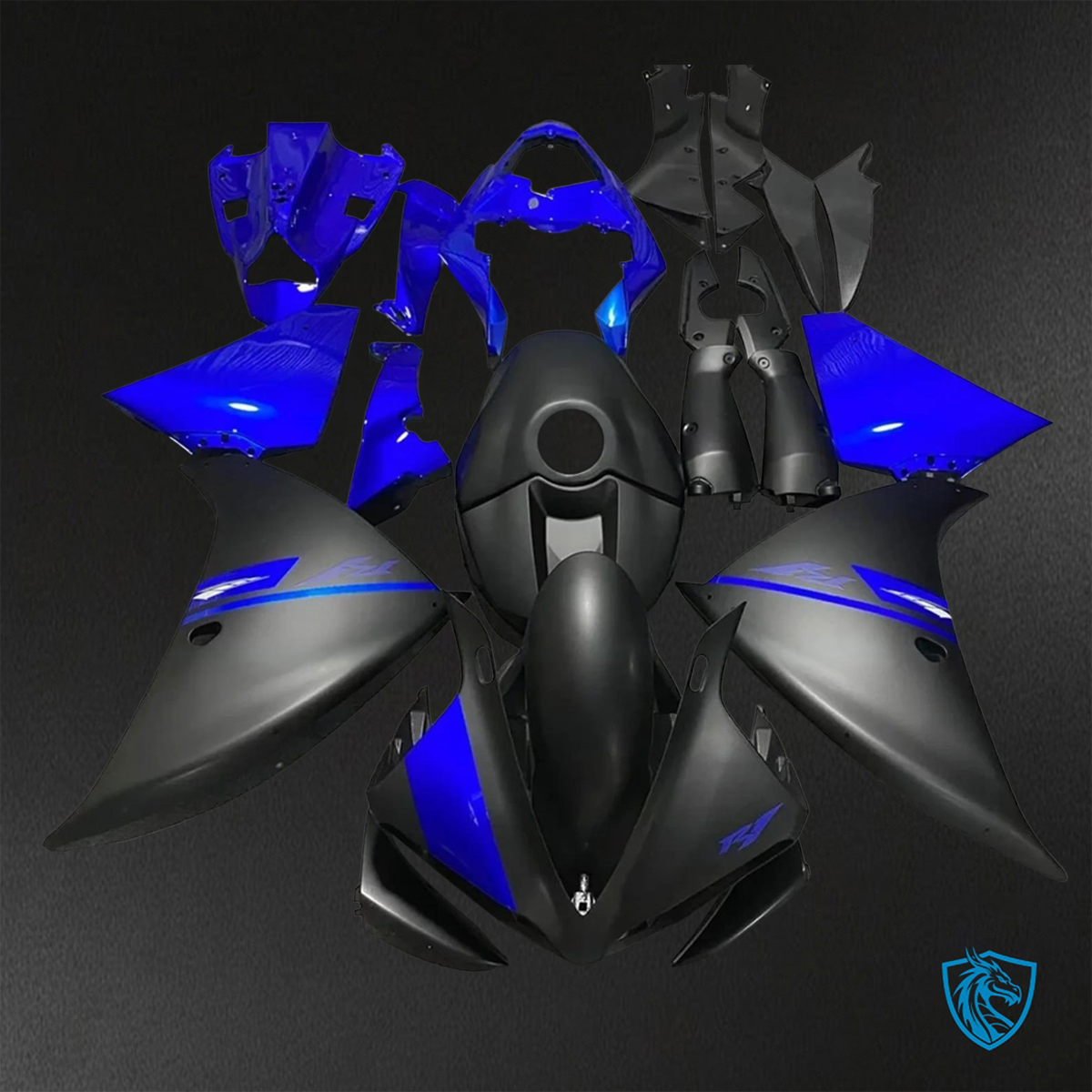 Yamaha YZF R1 (2009-2011) Matte Blue & Black - Replacement Motorcycle Fairings Kit