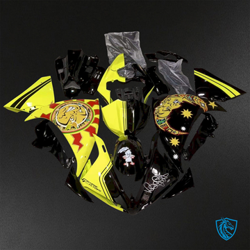 Yamaha YZF R1 (2009-2011) Gloss Black & Yellow Aquaprint Fairings Kit - Aftermarket ABS Bodywork