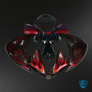 Yamaha YZF R1 (2009-2011) Gloss Black & Red Flame - Custom ABS Fairing Kit