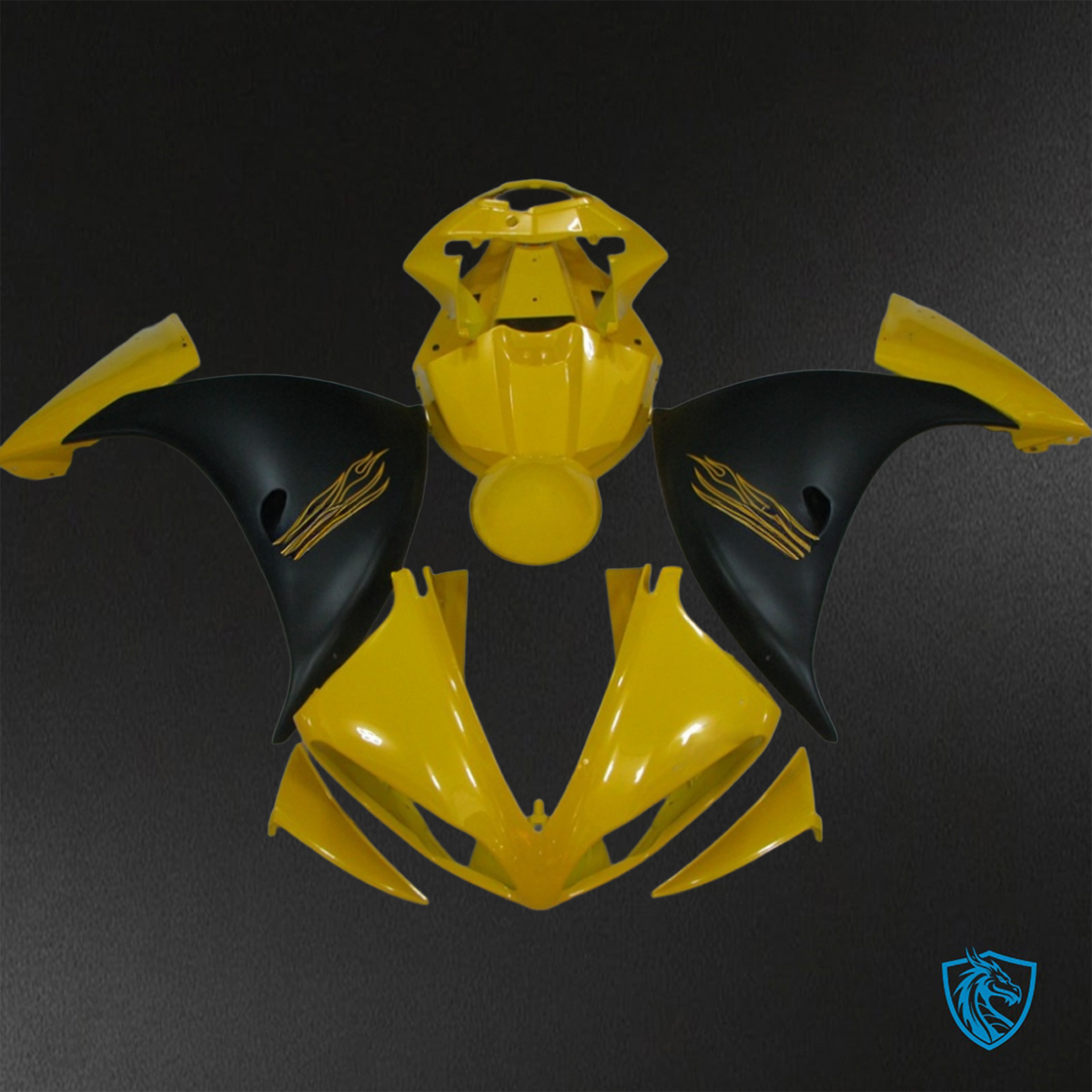 Yamaha YZF R1 (2009-2011) Gloss Yellow & Black - Replacement Motorcycle Fairings Kit
