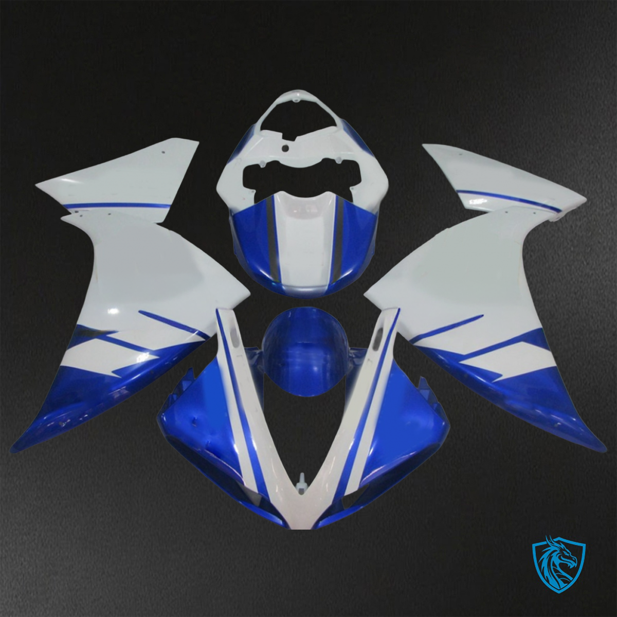 Yamaha YZF R1 (2009-2011) Gloss Blue & White Fairings Kit - Aftermarket ABS Bodywork