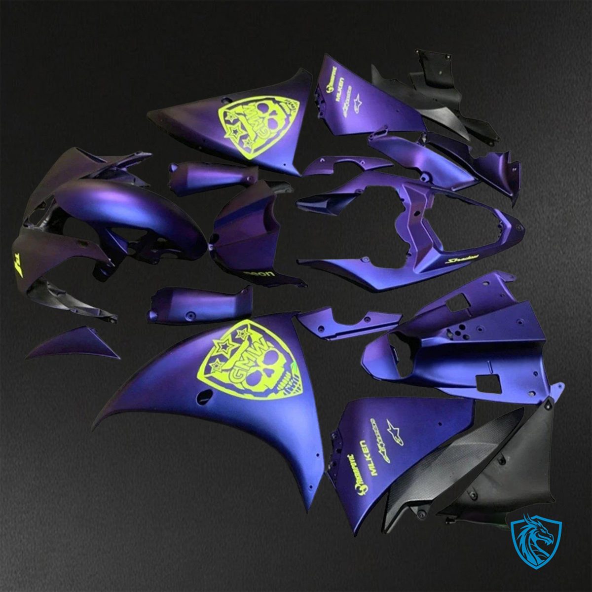 Yamaha YZF R1 (2009-2011) Gloss Yellow & Purple ABS Bodywork - Fairings Kit
