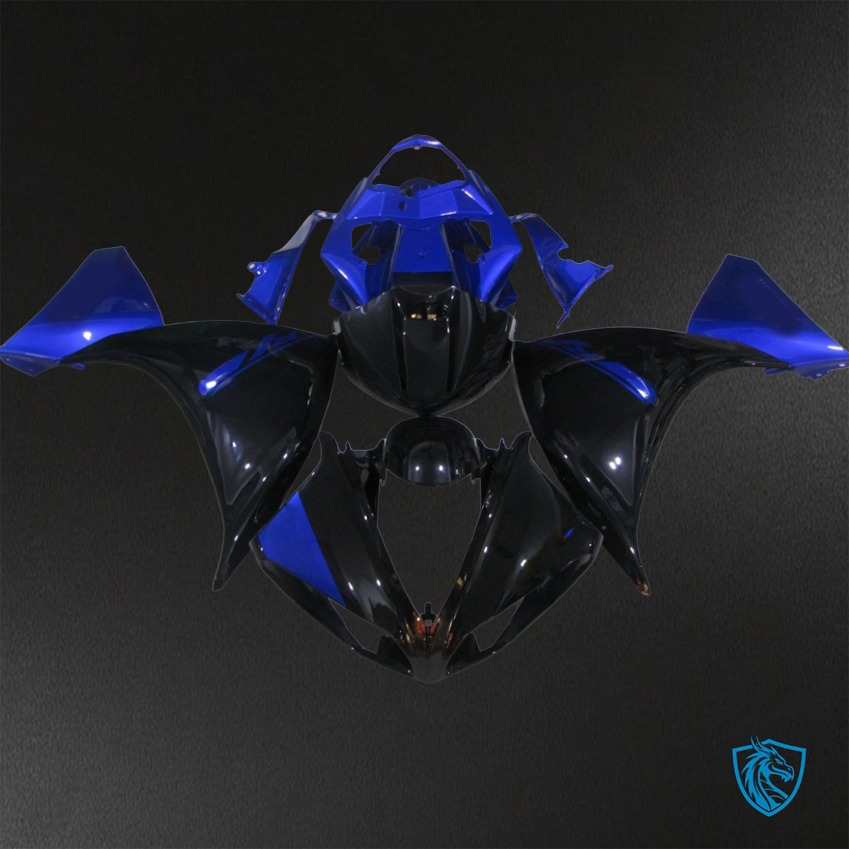 Yamaha YZF R1 (2009-2011) Gloss Blue & Black Fairings Kit - Aftermarket ABS Bodywork