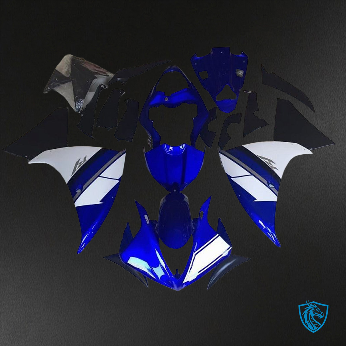 Yamaha YZF R1 (2009-2011) Gloss White & Blue - Custom ABS Fairing Kit