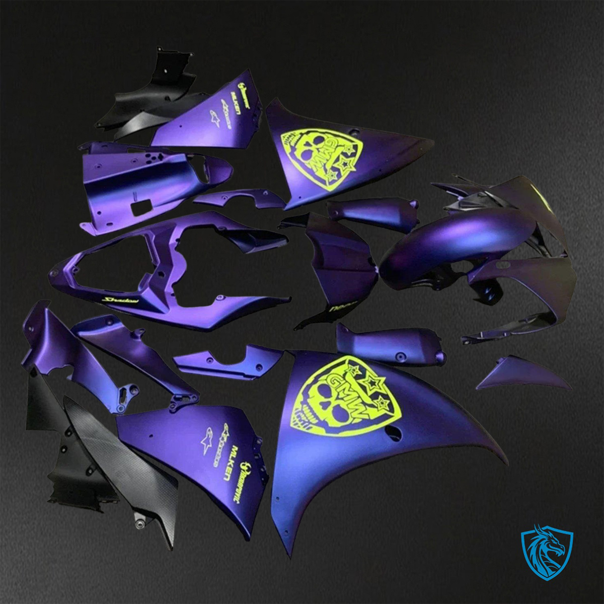 Yamaha YZF R1 (2009-2011) Gloss Yellow & Purple ABS Bodywork - Fairings Kit