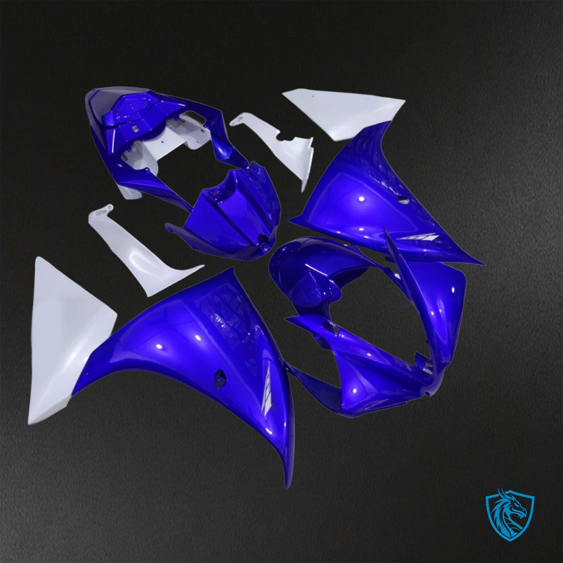 Yamaha YZF R1 (2009-2011) Gloss Blue & White - Replacement Motorcycle Fairings Kit