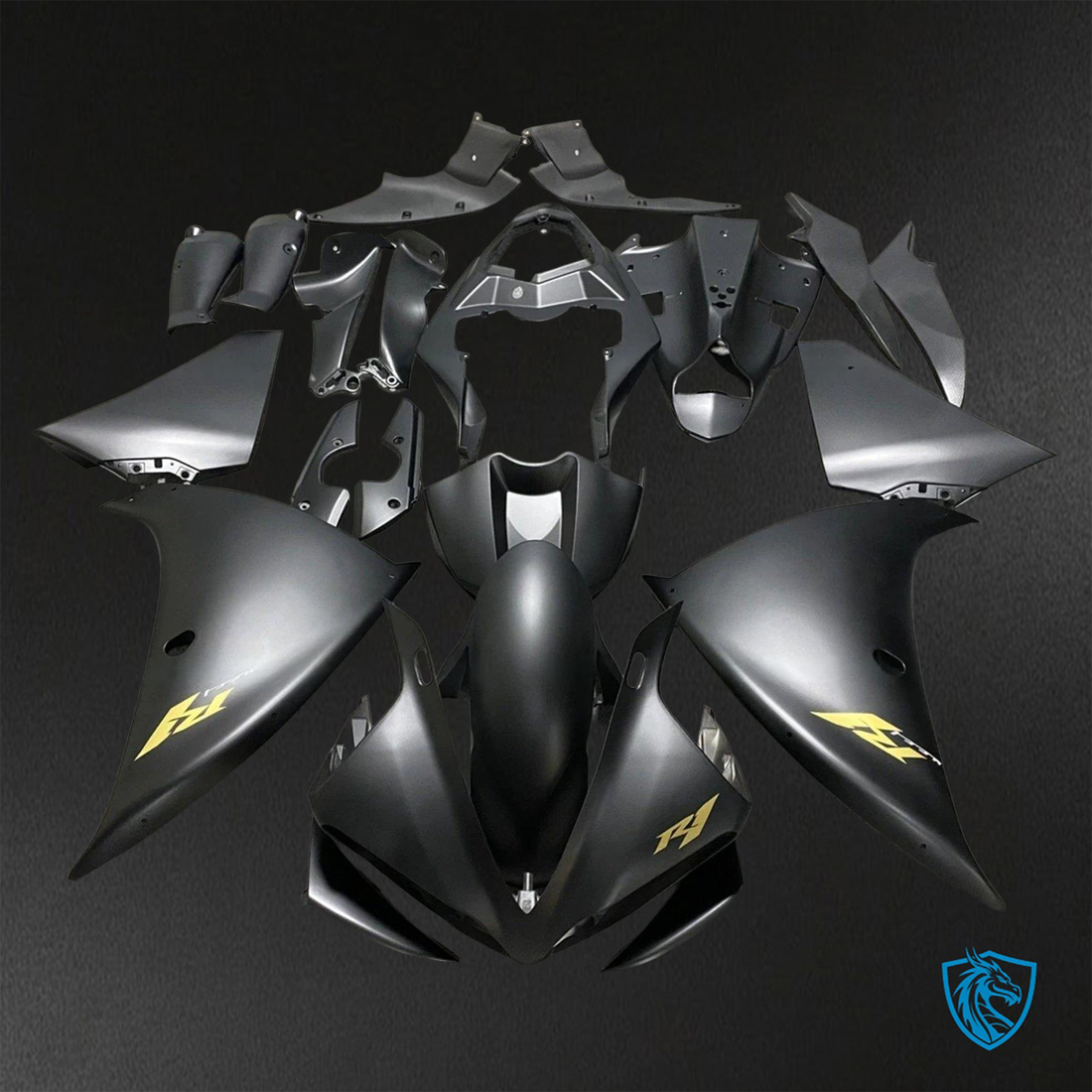 Yamaha YZF R1 (2009-2011) Matte Black Fairings Kit - Aftermarket ABS Bodywork
