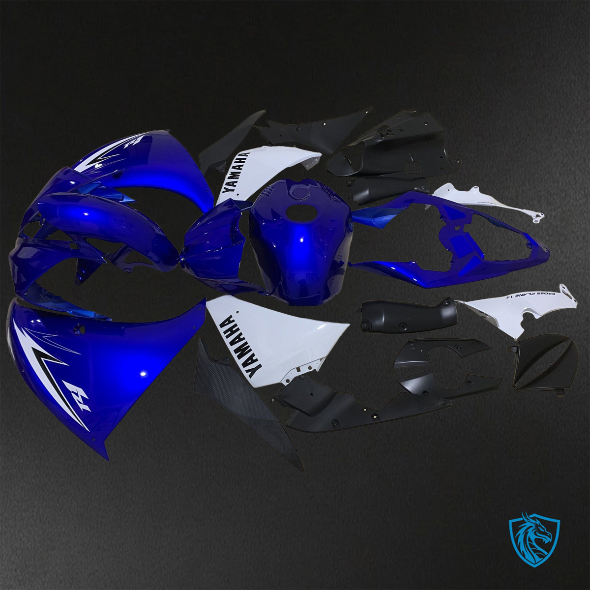 Yamaha YZF R1 (2009-2011) Gloss Blue & White - Custom ABS Fairing Kit
