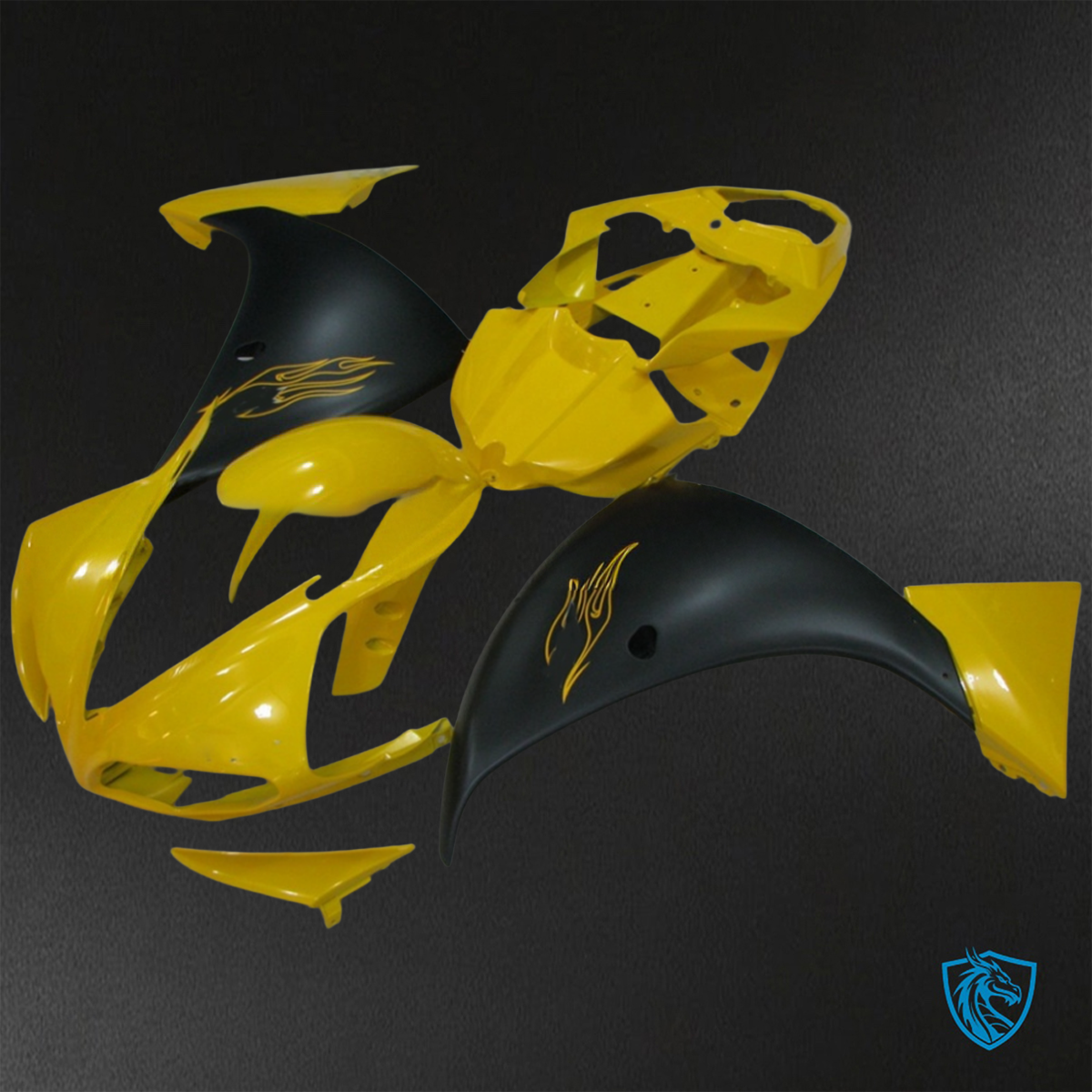 Yamaha YZF R1 (2009-2011) Gloss Yellow & Black - Replacement Motorcycle Fairings Kit