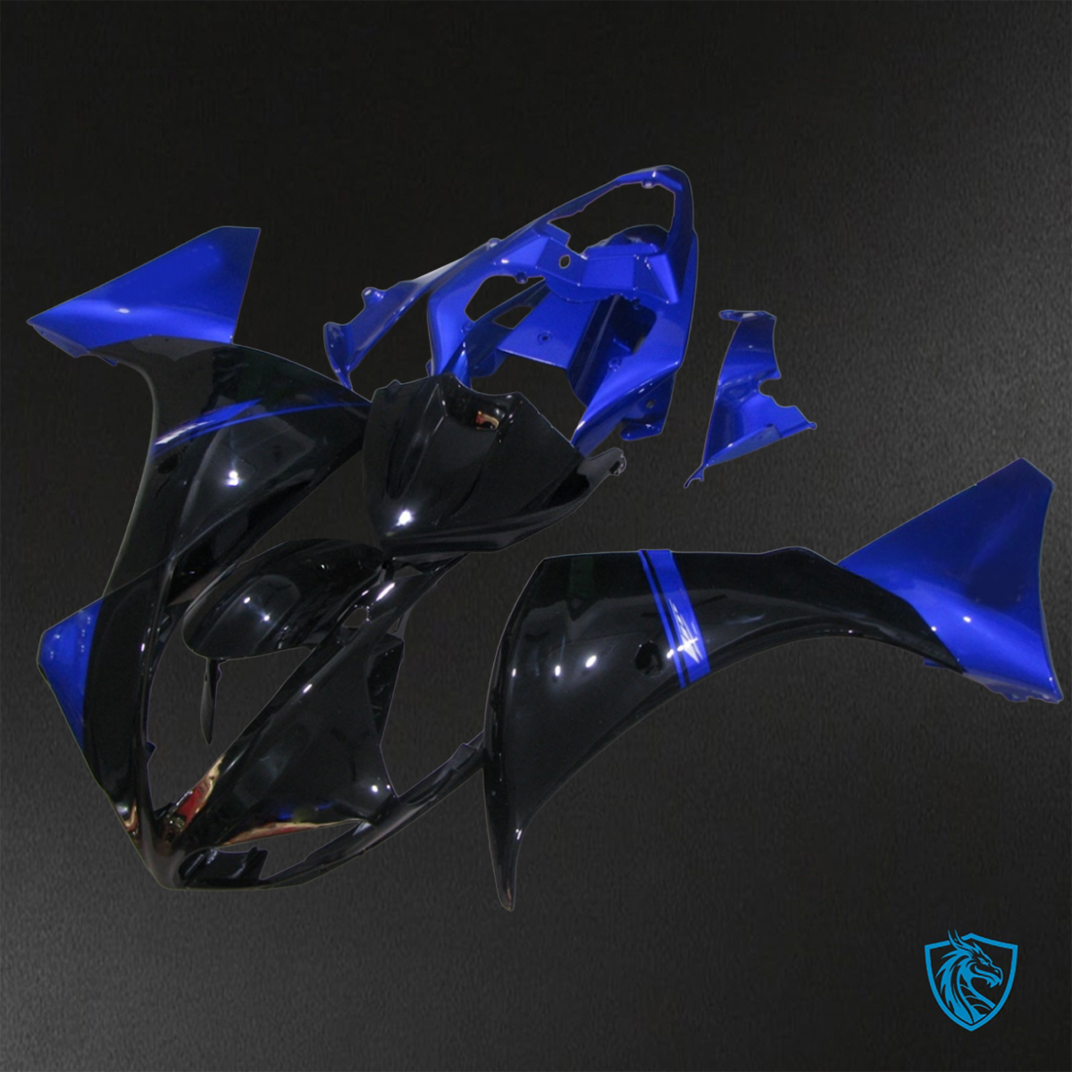 Yamaha YZF R1 (2009-2011) Gloss Blue & Black Fairings Kit - Aftermarket ABS Bodywork