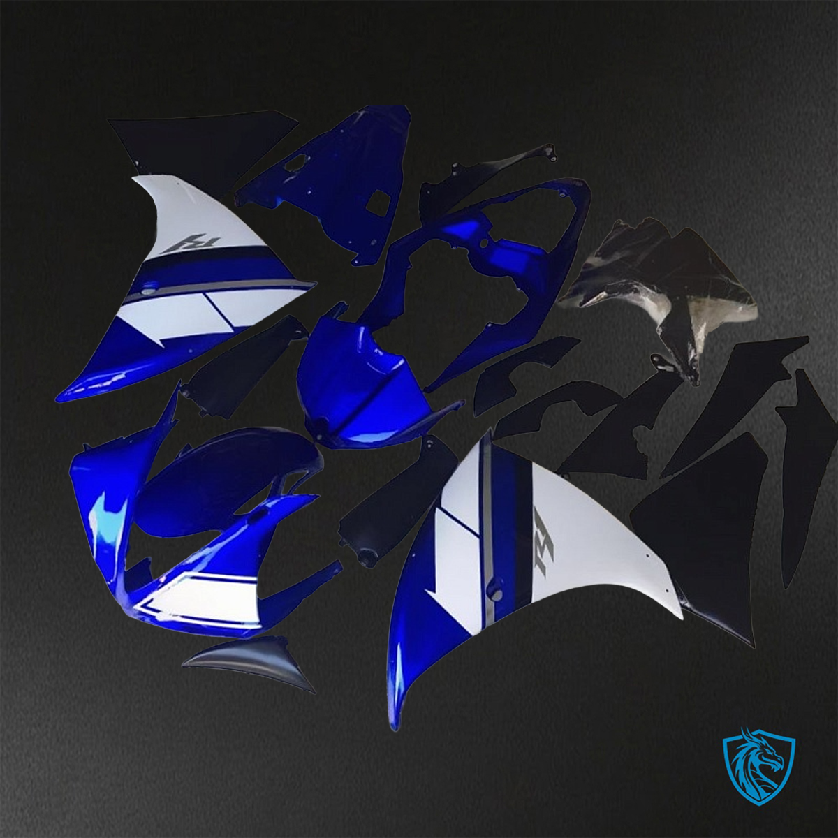 Yamaha YZF R1 (2009-2011) Gloss White & Blue - Custom ABS Fairing Kit