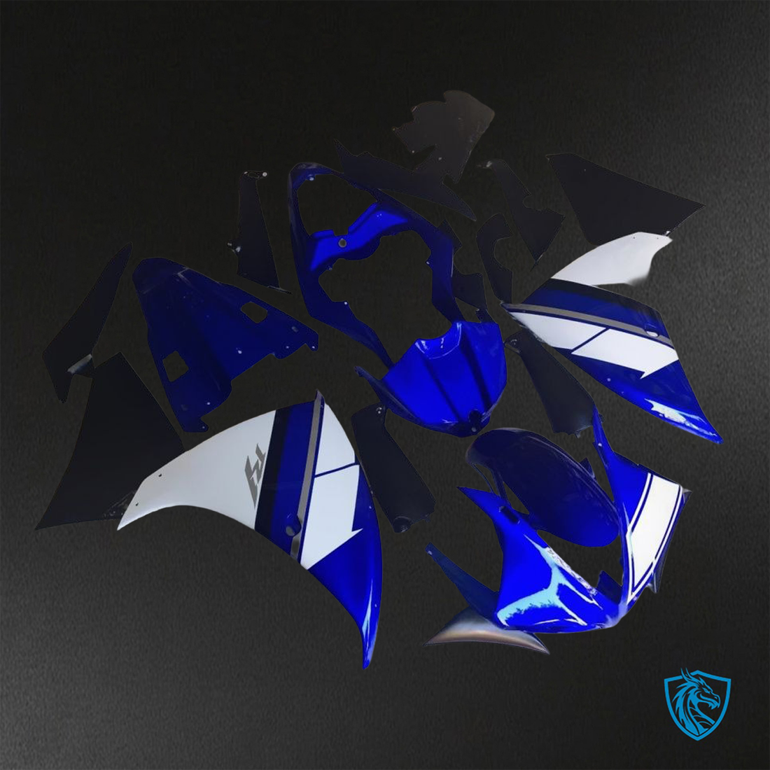 Yamaha YZF R1 (2009-2011) Gloss White & Blue - Custom ABS Fairing Kit