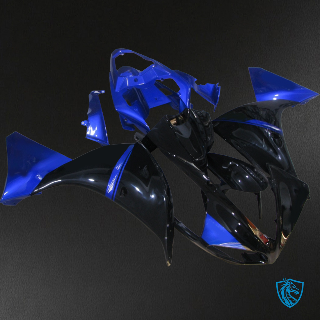 Yamaha YZF R1 (2009-2011) Gloss Blue & Black Fairings Kit - Aftermarket ABS Bodywork