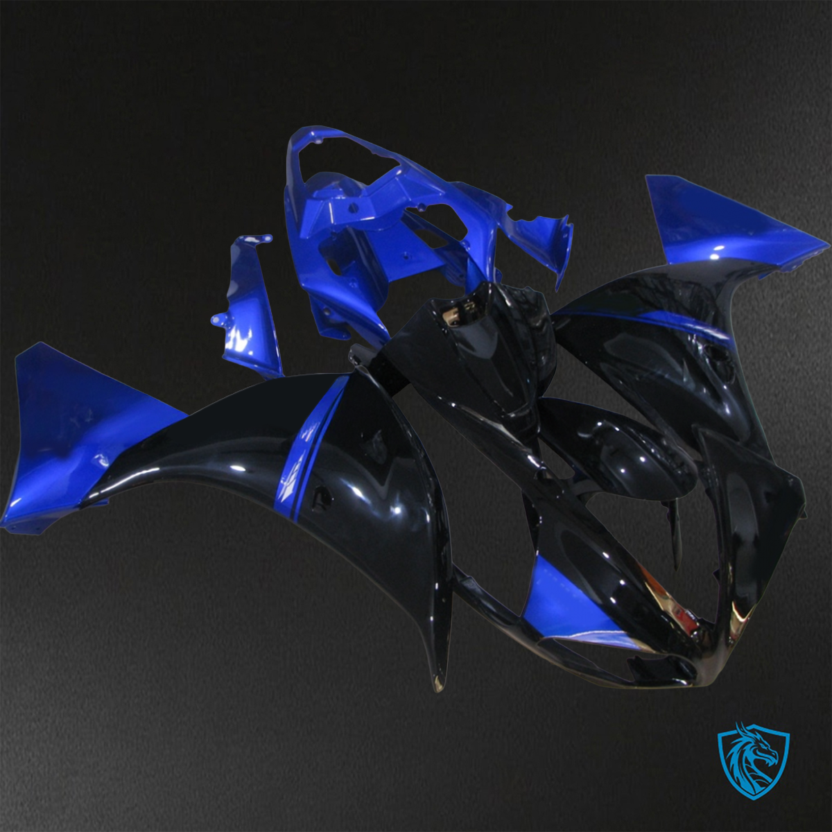 Yamaha YZF R1 (2009-2011) Gloss Blue & Black Fairings Kit - Aftermarket ABS Bodywork