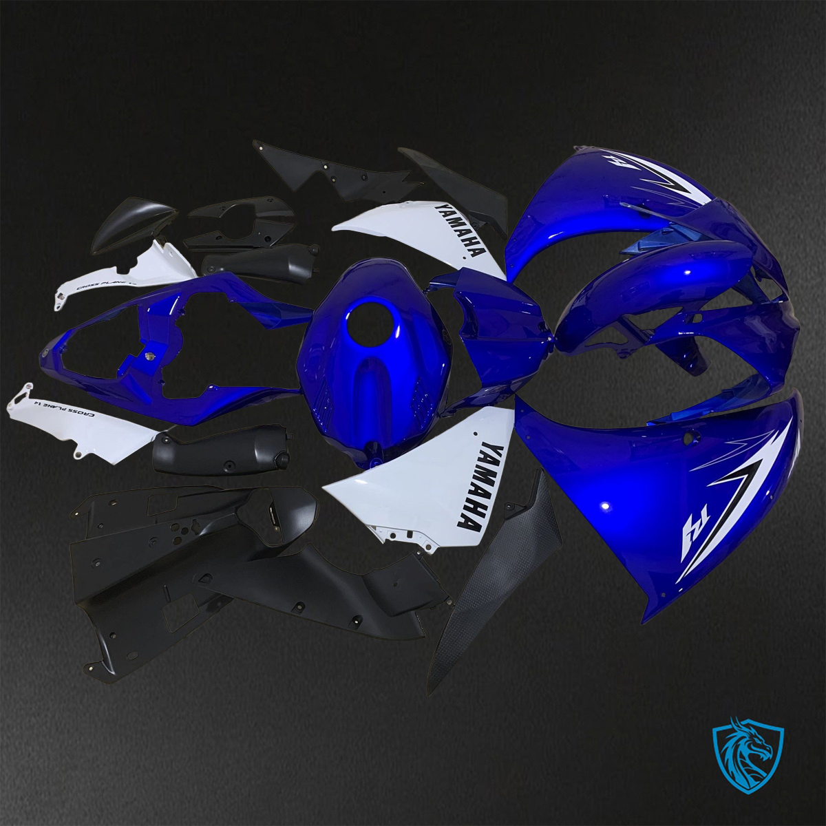 Yamaha YZF R1 (2009-2011) Gloss Blue & White - Custom ABS Fairing Kit