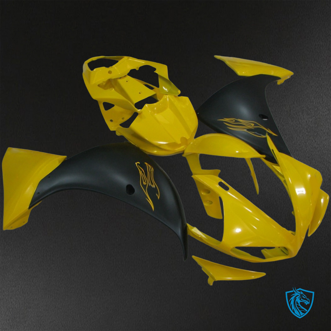 Yamaha YZF R1 (2009-2011) Gloss Yellow & Black - Replacement Motorcycle Fairings Kit
