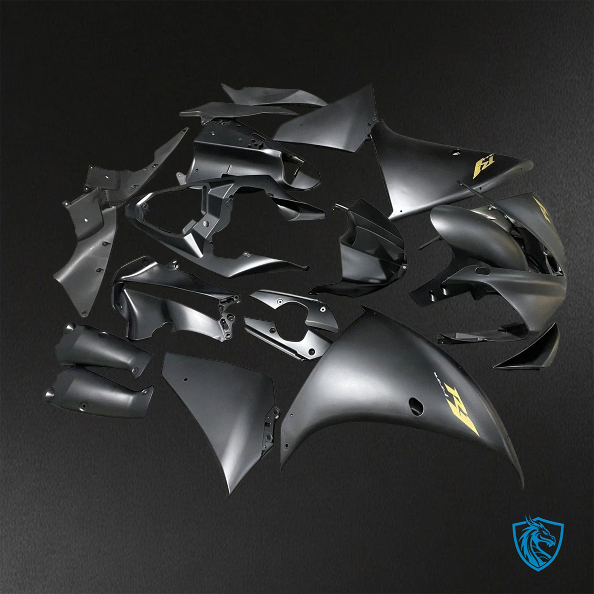 Yamaha YZF R1 (2009-2011) Matte Black Fairings Kit - Aftermarket ABS Bodywork