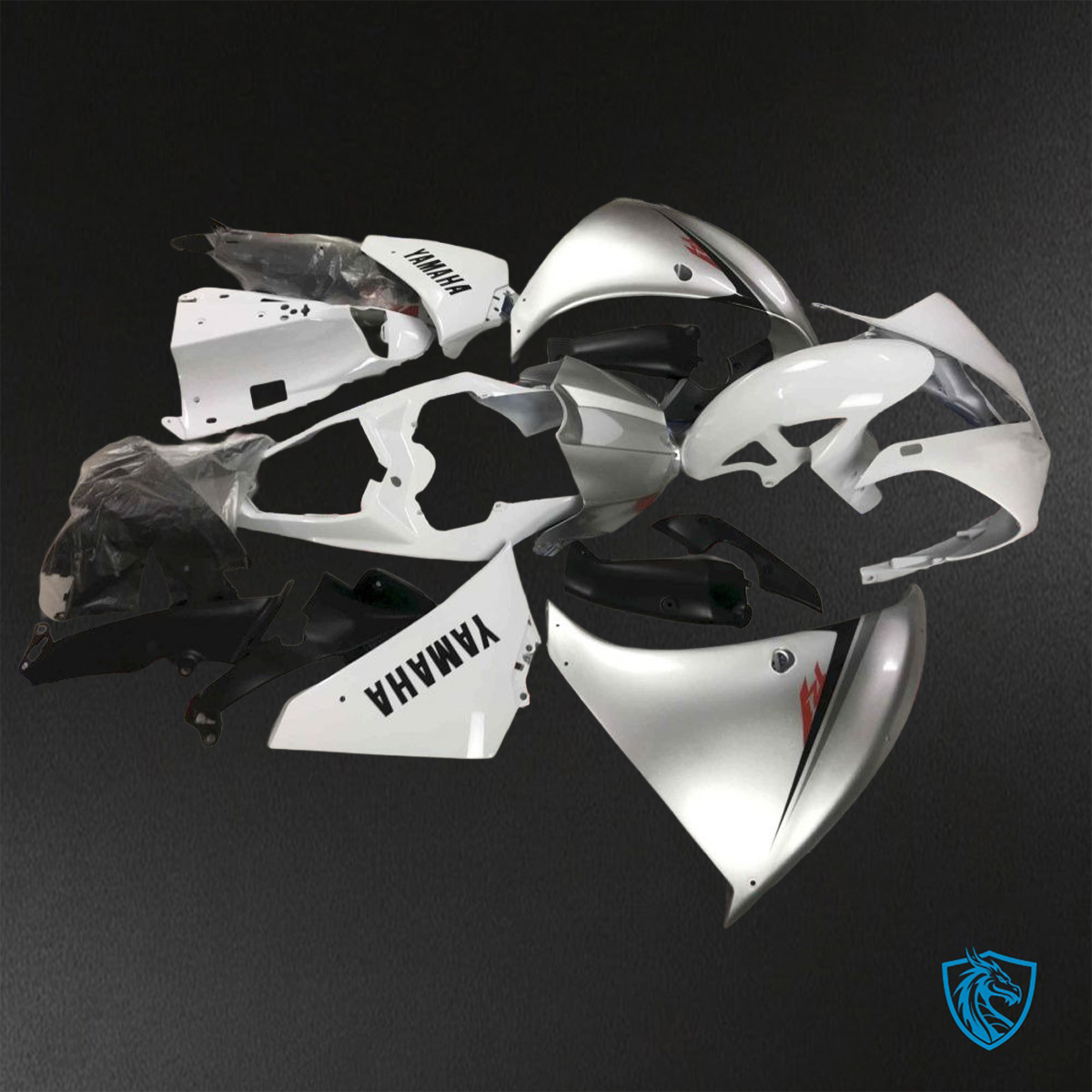 Yamaha YZF R1 (2009-2011) Gloss Silver & White - Replacement Motorcycle Fairings Kit