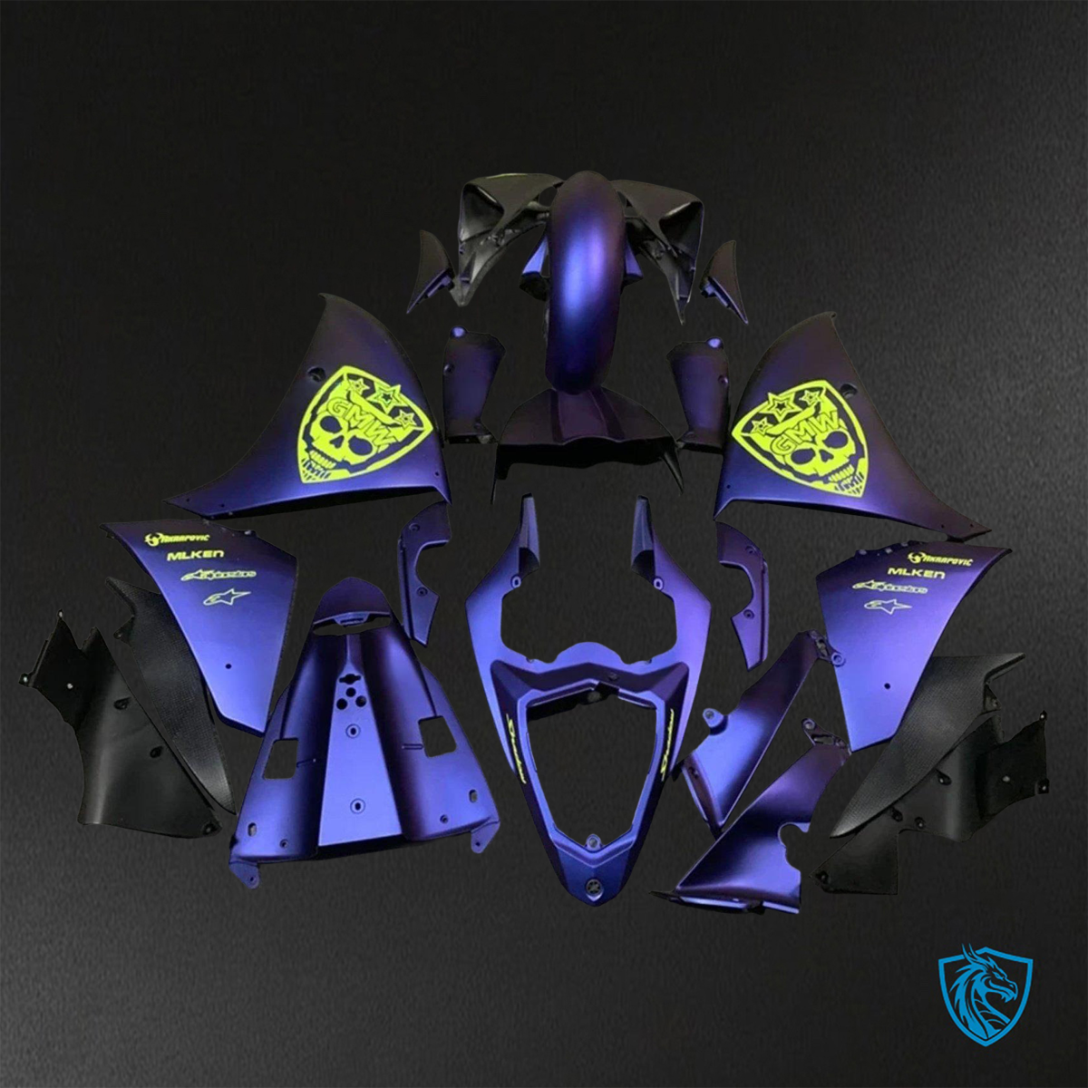 Yamaha YZF R1 (2009-2011) Gloss Yellow & Purple ABS Bodywork - Fairings Kit