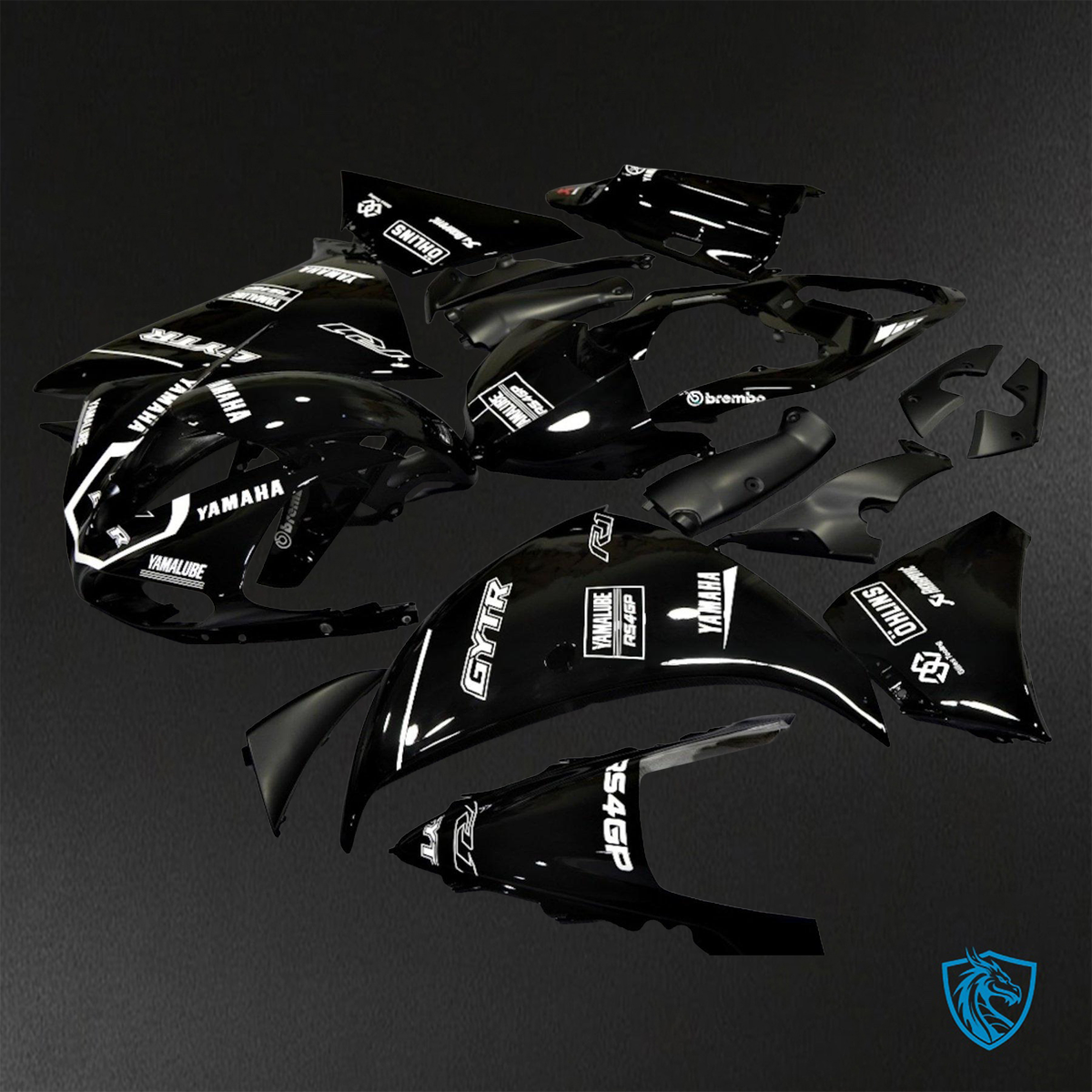 Yamaha YZF R1 (2009-2011) Gloss Black - Replacement Motorcycle Fairings Kit