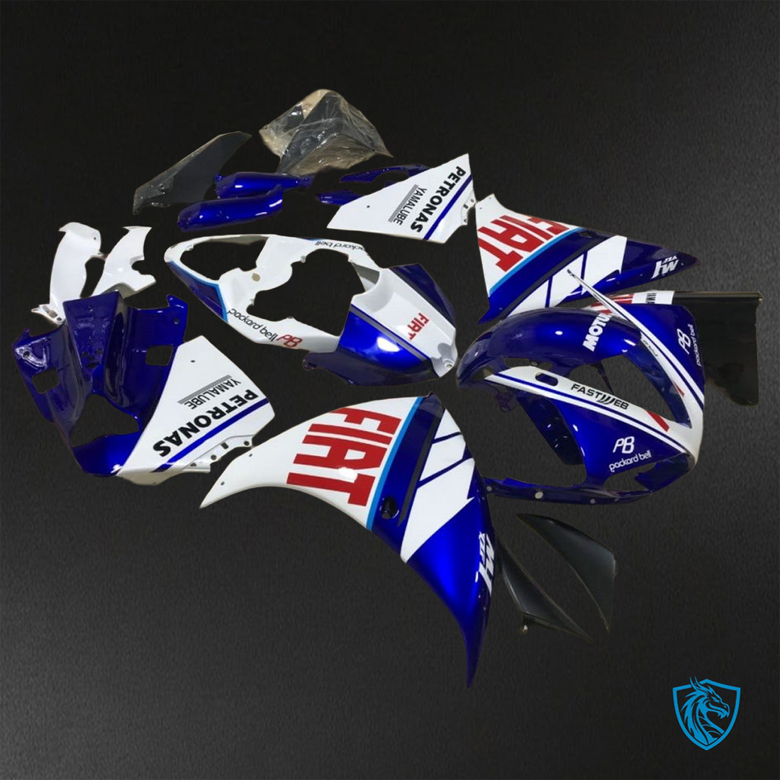Yamaha YZF R1 (2009-2011) Gloss Blue & White - Replacement Motorcycle Fairings Kit