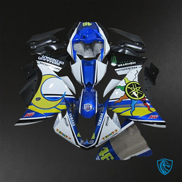 Yamaha YZF R1 (2009-2011) Gloss Blue, Yellow & White - Custom ABS Fairing Kit