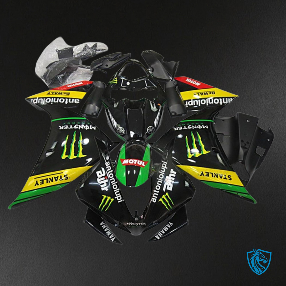 Yamaha YZF R1 (2009-2011) Gloss Black, Green & Yellow ABS Bodywork - Fairings Kit